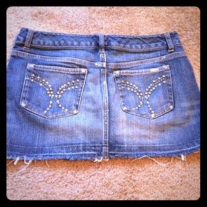 Denim pencil skirt with jewels